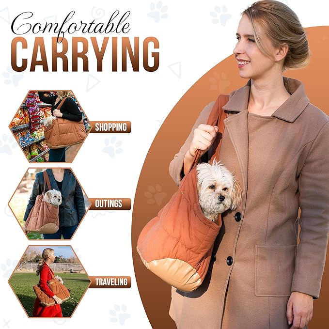 Plush Dog Purse Carrier for Small Dogs, Soft Dog Tote Bag - Image 5