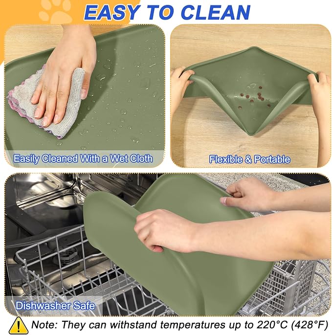 Silicone Pet Feeding Mat with Raised Edge - Image 6