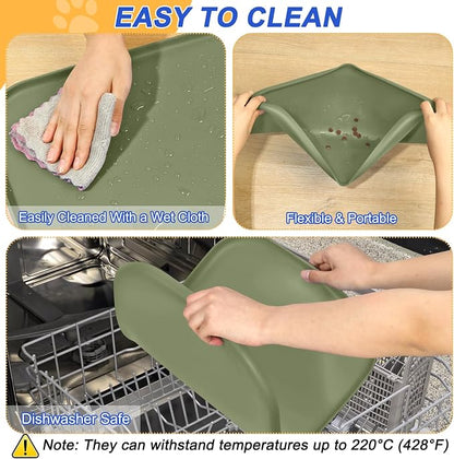 Silicone Pet Feeding Mat with Raised Edge - Image 6