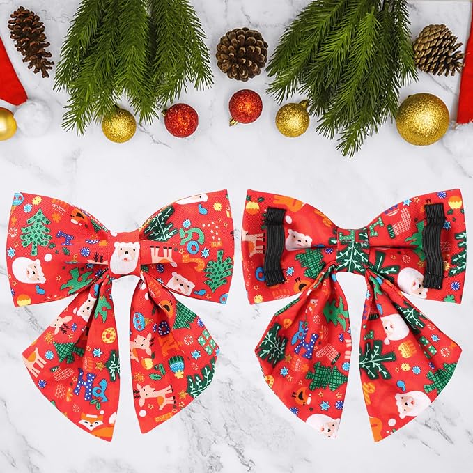 Christmas Dog Collar with Bow Tie, Christmas Collar - Image 3