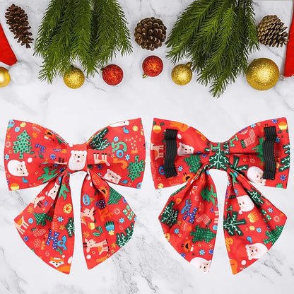 Christmas Dog Collar with Bow Tie, Christmas Collar - Image 3