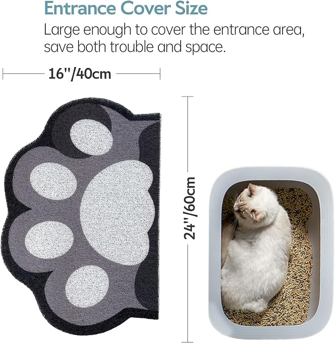 Cute Cat Litter Mat 24”x16”, Litter Box Mat, Litter Trapping Mat, Soft on Kitty - Image 3