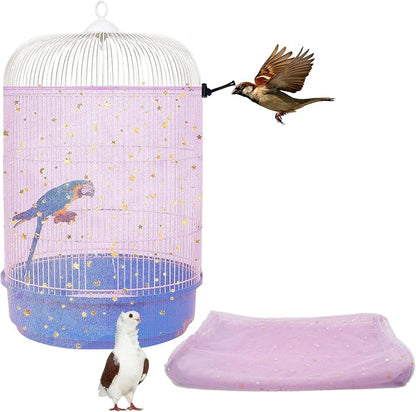 Bird Cage Cover, 45-90'' Adjustable, Universal Nylon Mesh Net, Bird Cage Skirt by LYMOI