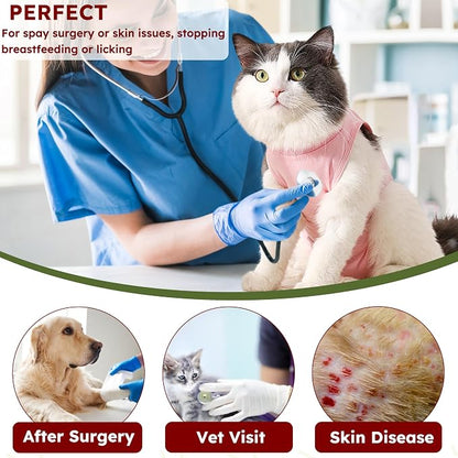 Cat Recovery Suit for Spay Abdominal Wounds, Breathable Cat Onesie for Cats - Image 6