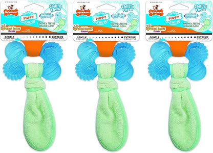 Nylabone 3 Pack of Chill 'n Chew Puppy Teething Toys, Allergen-Free Peanut by Nylabone