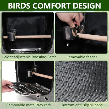 Foldable Bird Carrier Bag, Bird Backpack - Image 5
