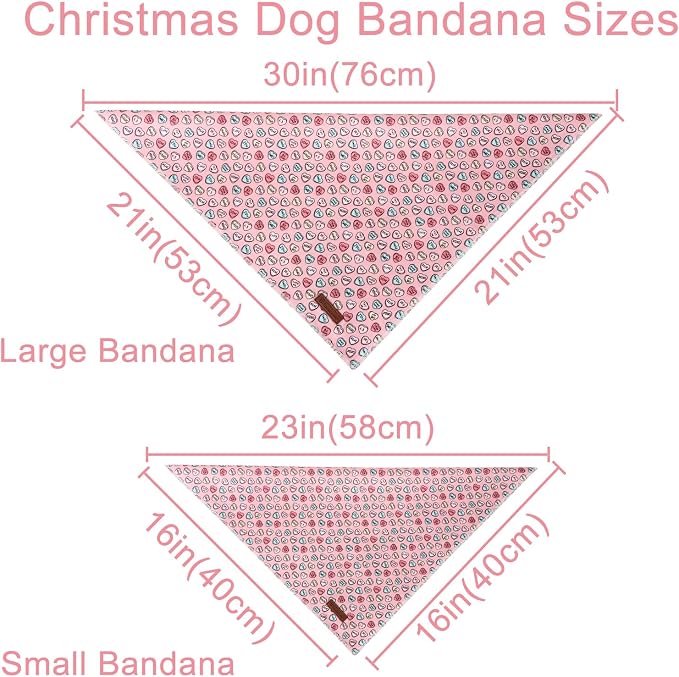 Valentine Dog Bandana, Cotton Pet Kerchief - Image 3