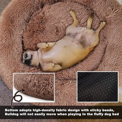 Calming Dog Bed for Medium Dogs Washable Donut 30 inches Anti-Slip Pet Bed - Image 5