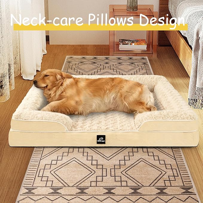 Orthopedic Dog Bed for Large Medium Sized, Washable Memory Foam Large Dog Bed - Image 7