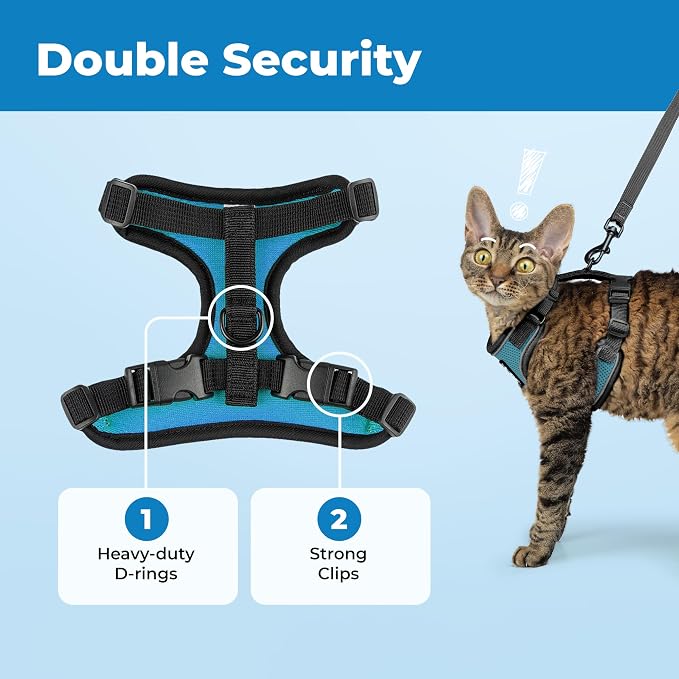 Voyager Escape-Proof Step-in Lock Cat Harness & 5ft Neoprene-Handle Leash Set - Image 5