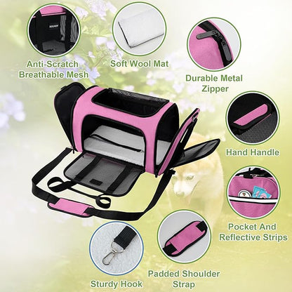 Soundy Large Cat Carrier Dog Carrier Under 25 Lbs, Collapsible Ventilated - Image 4