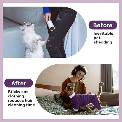 PUMYPOREITY Cat Recovery Suit, Stops Wound Licking After Surgery, Sticky Hair - Image 3