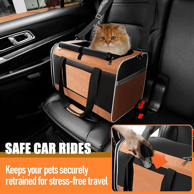 Large Cat Carry Bag, Soft Shell Shih-Tzu Pet Transport Crate, Big Bunny Rabbit - Image 4