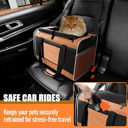 Large Cat Carry Bag, Soft Shell Shih-Tzu Pet Transport Crate, Big Bunny Rabbit - Image 4