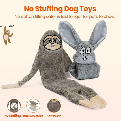 HGB No Stuffing Dog Toys for Aggressive Chewers, Squeaky Crinkle Plush Dog Toys - Image 3