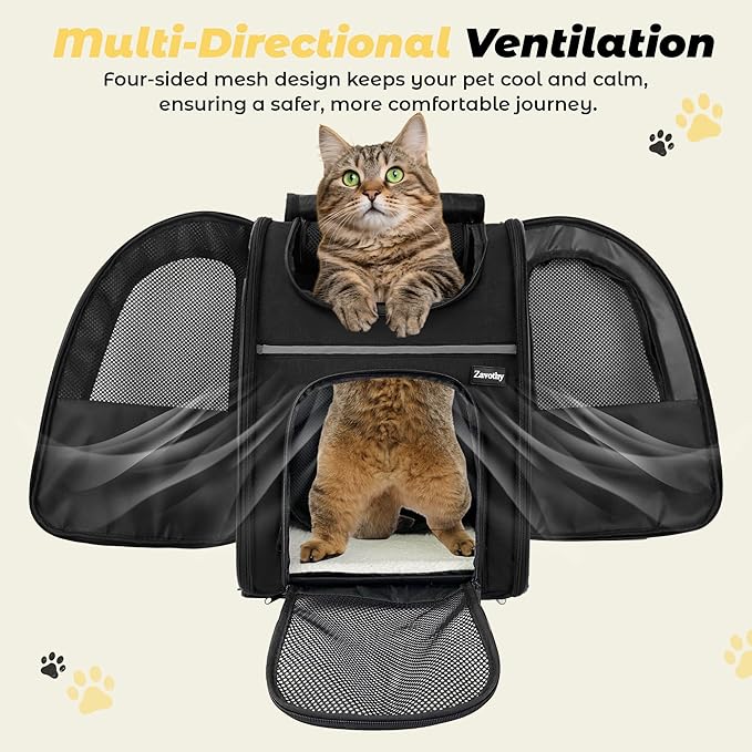 Zavothy Cat Backpack Carrier, Expandable Airline Approved Pet Backpack - Image 5