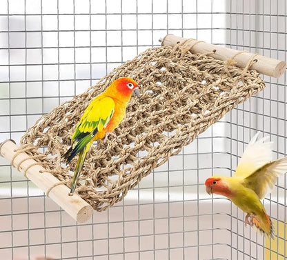 FlidRunest Conure Ladder Perch for Cage, Bird Seagrass Ladder Bridge Exercise by FlidRunest