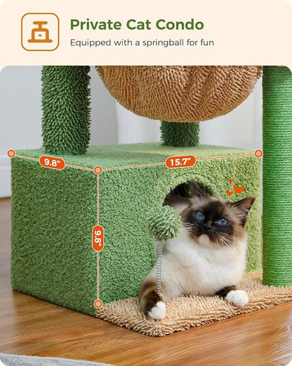 PEQULTI 4-in-1 Cactus Cat Tree, Cat Scratching Post - Image 4