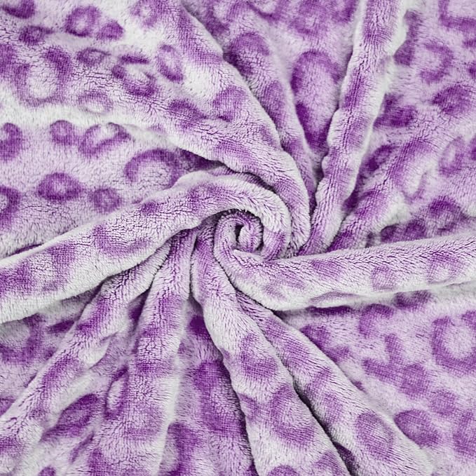 Bnuitland Purple Leopard Print Flannel Throw Blanket, 300 GSM Double Sided - Image 6