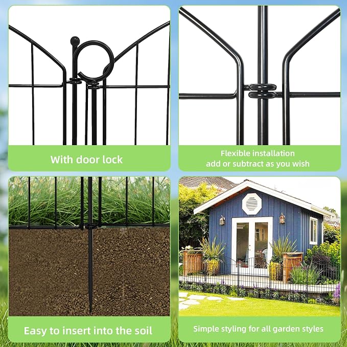 Decorative Garden Fence 32in x12ft, 5 Pack No Dig Fence Animal Barrier - Image 7