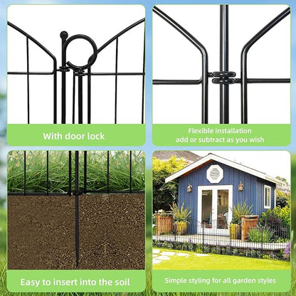 Decorative Garden Fence 32in x12ft, 5 Pack No Dig Fence Animal Barrier - Image 7