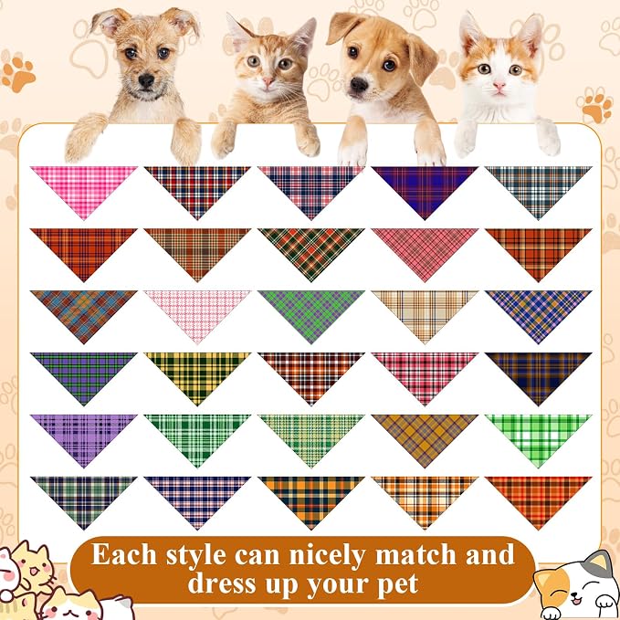 Sanwuta 120 Pcs Stripe Dog Bandanas Bulk Bandanas - Image 3