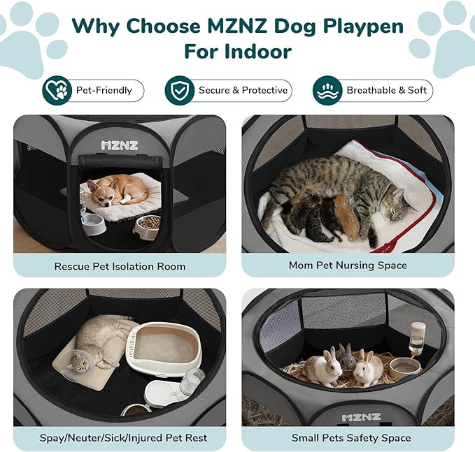 Dog Cat Playpen, Portable Puppy Pet Crate Indoor - Image 3