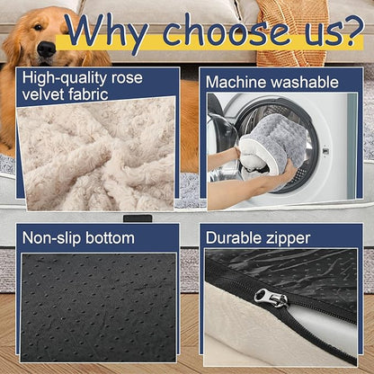 Orthopedic Dog Bed for Large Medium Sized, Washable Memory Foam Large Dog Bed - Image 4