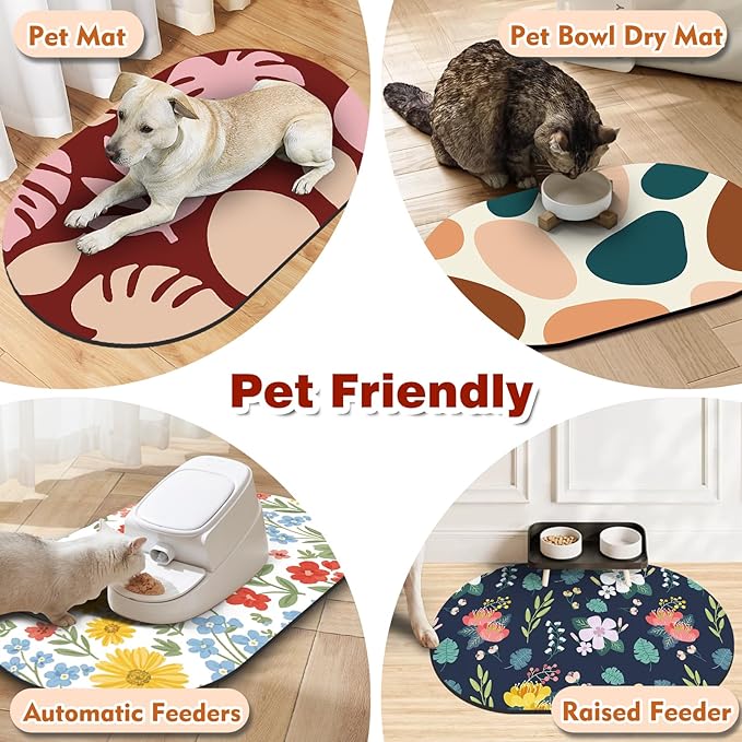 Pet Feeding Mat – 20''x12'' Absorbent Dog Food Mat, Pet Water Mats Protect Floor - Image 6
