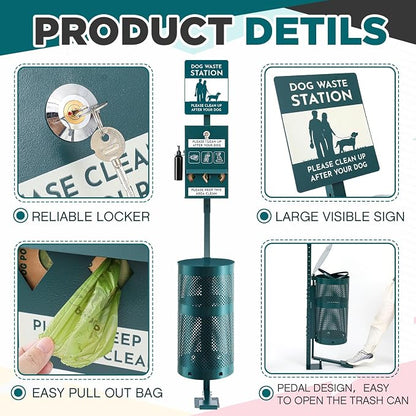 Qinyoung Pet Waste Station, Includes 600 Roll Bags, Dog Waste Station - Image 3
