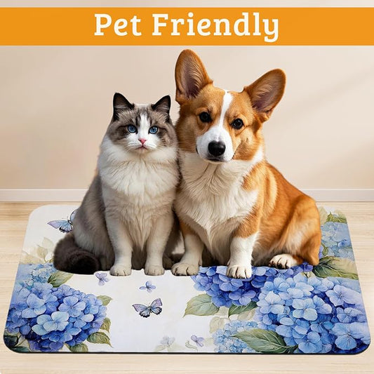 Pet Feeding Mat, Non-Slip Water Bowl Placemat, Pet Supplies 16" x 24" - Image 2