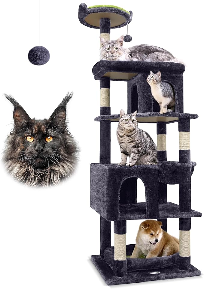 Globlazer Heavy Duty Cat Trees for Large Cats, Sturdy 72in Maine Coon Cat Tree by Globlazer