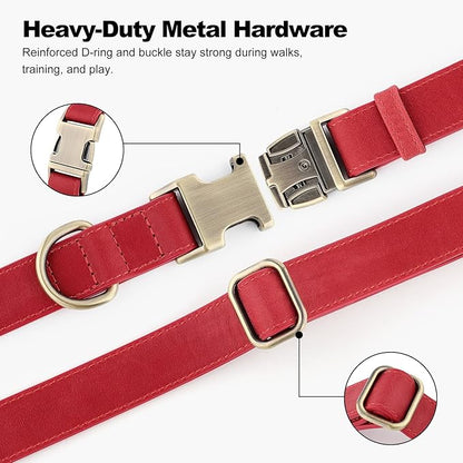 Plutus Pet Genuine Leather Dog Collar – Adjustable Pet Collar - Image 5