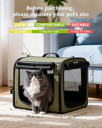 Pecute Dog Car Carrier Light Weight 19.7×16.9×14.8in, Dog Carrier Easy to - Image 5