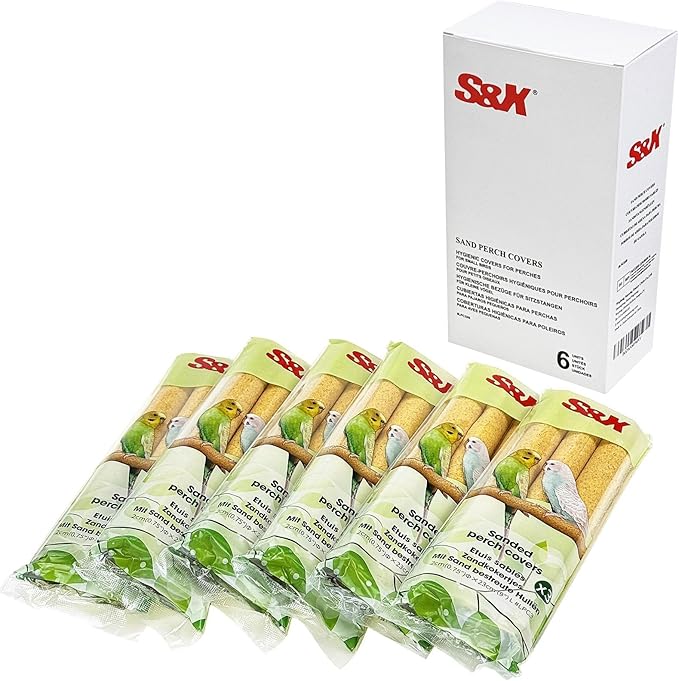 S&X 18-Pack Large Perch Covers for Parakeets, Parrotlets, Sand Perch Covers by SXProducts