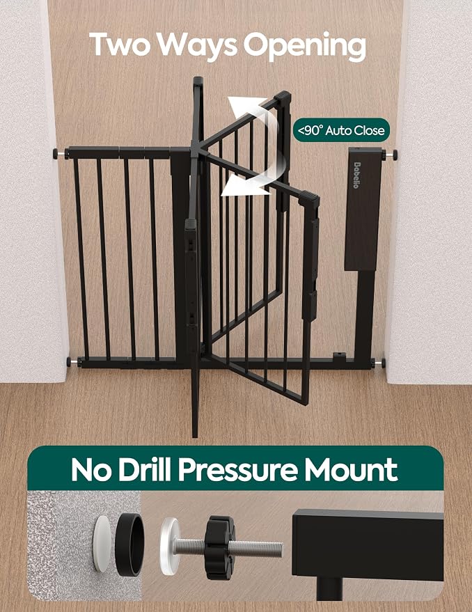 Babelio Smart Baby Gate with Auto-Unlock/Close, Pressure Mounted No Drill - Image 8