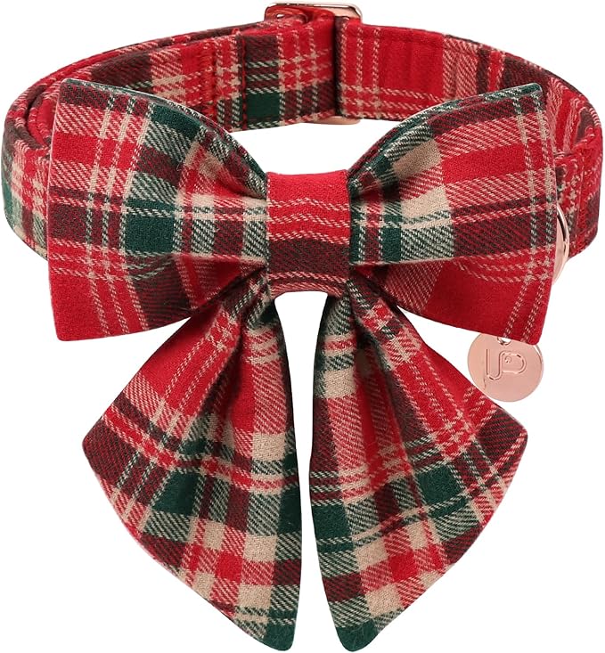 Christmas Plaid Dog Collar by UPURARAPUP