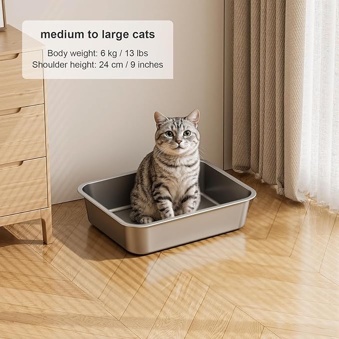 Large Stainless Steel Litter Box - Image 7