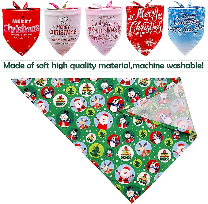 30 Pcs Christmas Happy New Year Dog Bandanas Bulk - Image 4