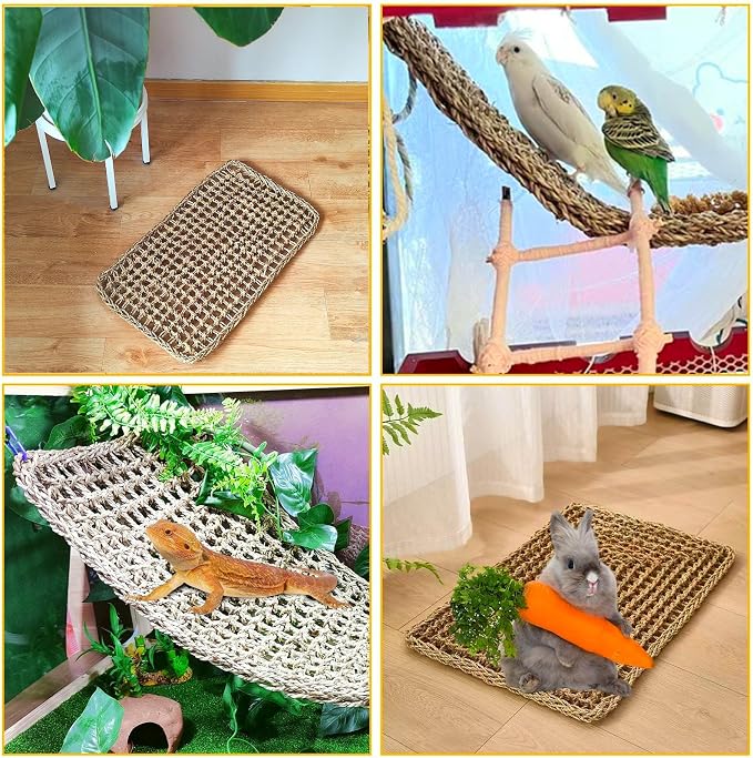 Large Bird Seagrass Mat 24 × 14 ''Natural Seagrass Woven Bird Net Hammock - Image 5