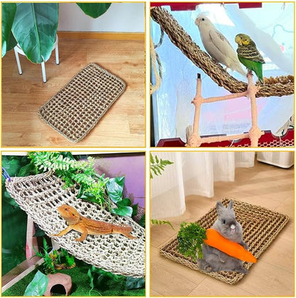 Large Bird Seagrass Mat 24 × 14 ''Natural Seagrass Woven Bird Net Hammock - Image 5