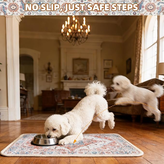 PUPTECK Dog Food Mat, Absorbent Pet Feeding Bowl Mat, Non-Slip Dog Mat - Image 6
