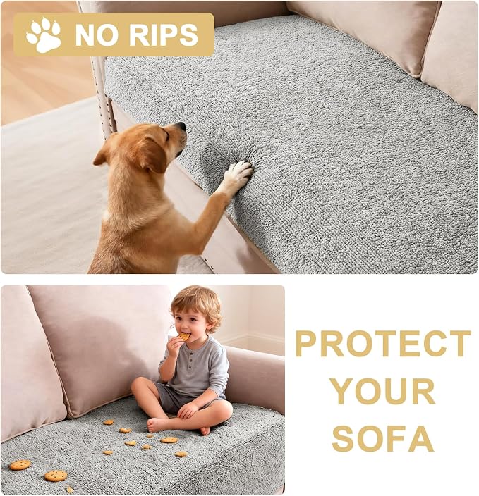 H.VERSAILTEX Non Slip Pet Couch Cover Chenille Dog Bed Protector Thick Soft - Image 8
