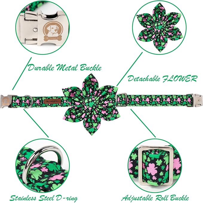 MR. CHUBBYFACE St.Patrick's Clover Dog Collar - Image 2