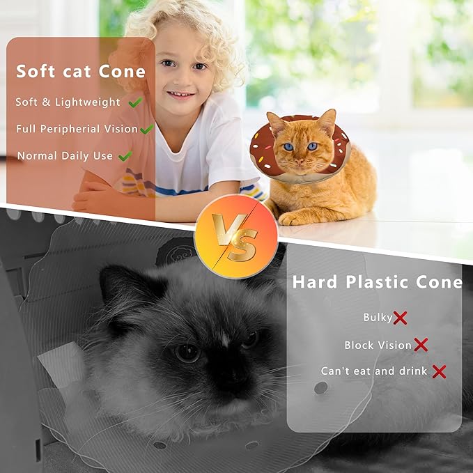 Cat Cone Collar Soft, Adjustable Cat Recovery Collar Kitten Cones to Stop - Image 6