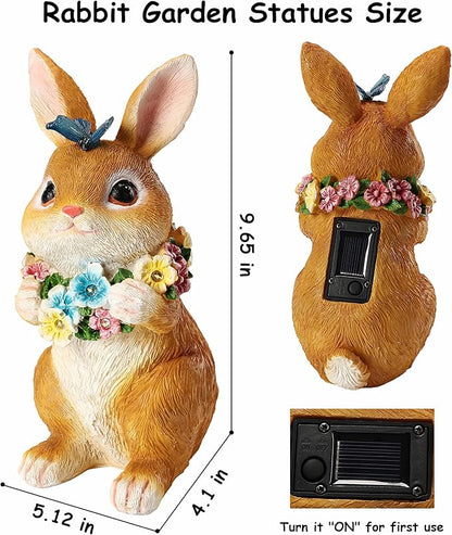 Solar Garden Statues Outdoor Easter Bunny Decorations - Image 3