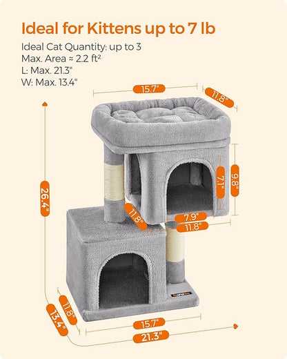 Feandrea Cat Tree, 26.4-Inch Cat Tower, Plush Condo - Image 6