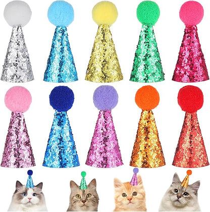 10PCS Small Party Hats for Stuffed Animals, Mini Birthday Hats for Stuffed by Unknown