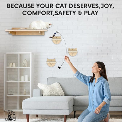 Snuggle & Play Cat Wall Shelves & Climbing System – Modern Furniture Set - Image 9