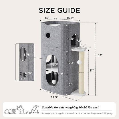 Bedsure 3-Level Indoor Cat Bed- Cat Condos Small Cat Tree - Image 5